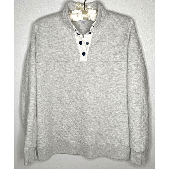 Southern Tide Quilted Pullover Sweatshirt Sweater Light Gray Small - Picture 1 of 8